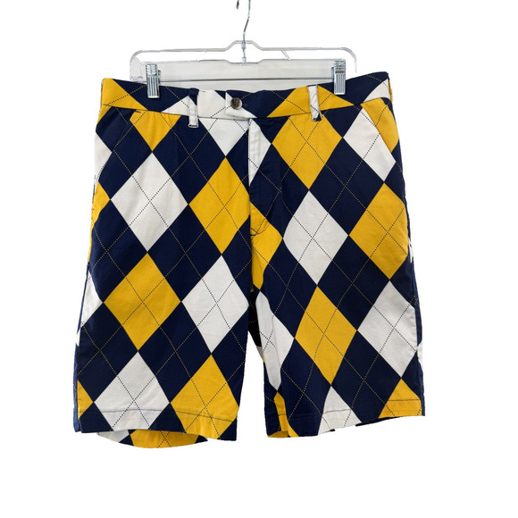 Loudmouth Golf Other - Loudmouth Men's Bold Argyle Multicolor Vibrant Chino Shorts Golf Casual Size 36